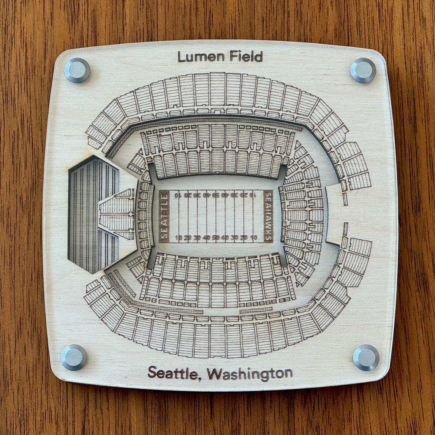 Lumen Field Stadium Coaster - Seattle Seahawks Coaster – Handcrafted Baltic Birch Art