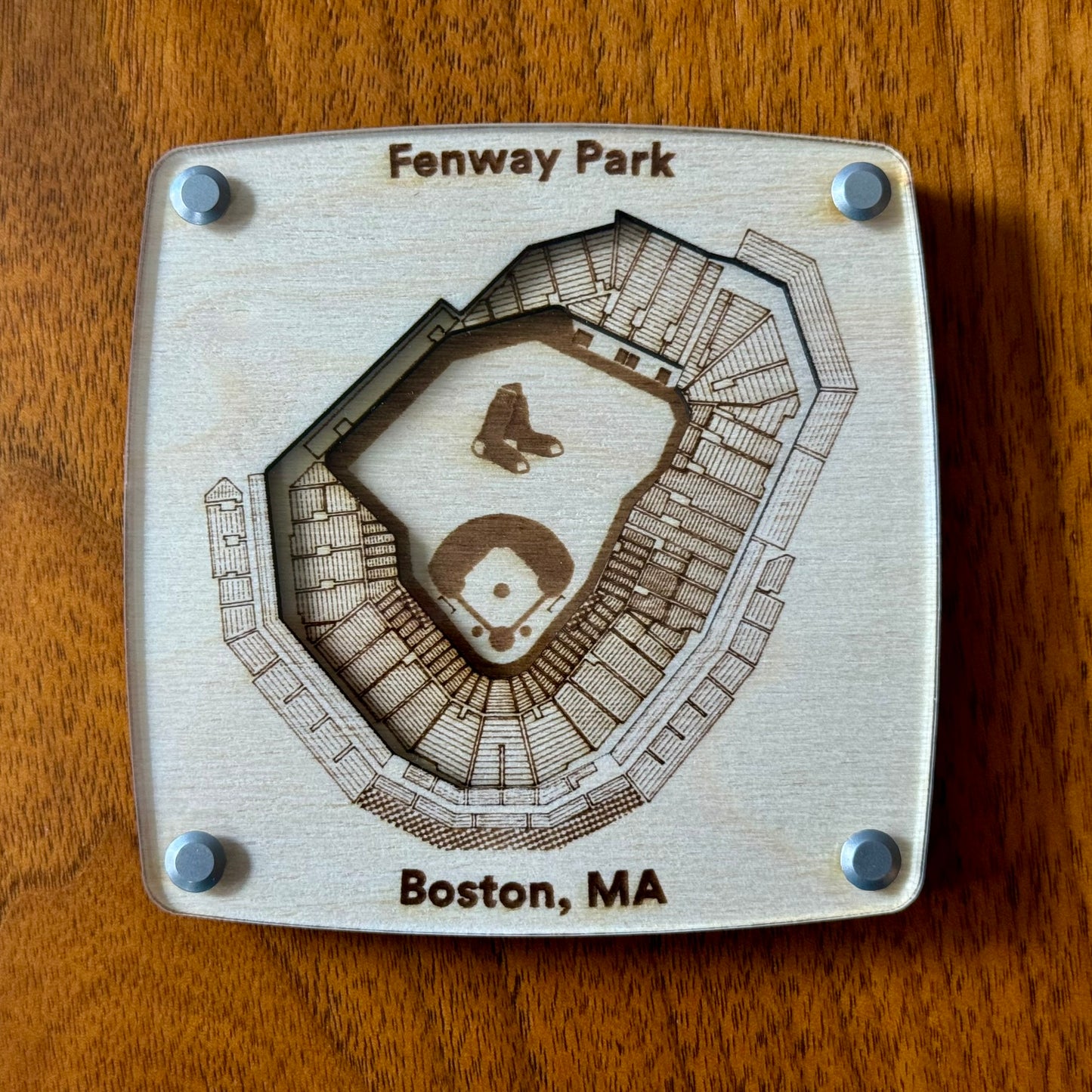 Fenway Park Coaster - Boston Red Sox Coaster – Handcrafted Baltic Birch Art