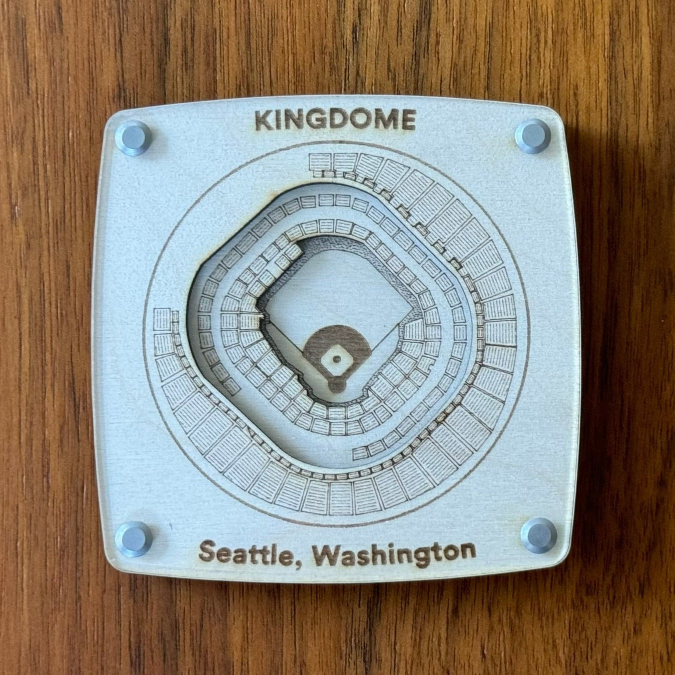 KINGDOME Seattle, WA - Mariners / Seahawks Coaster Coaster – Handcrafted Baltic Birch Art