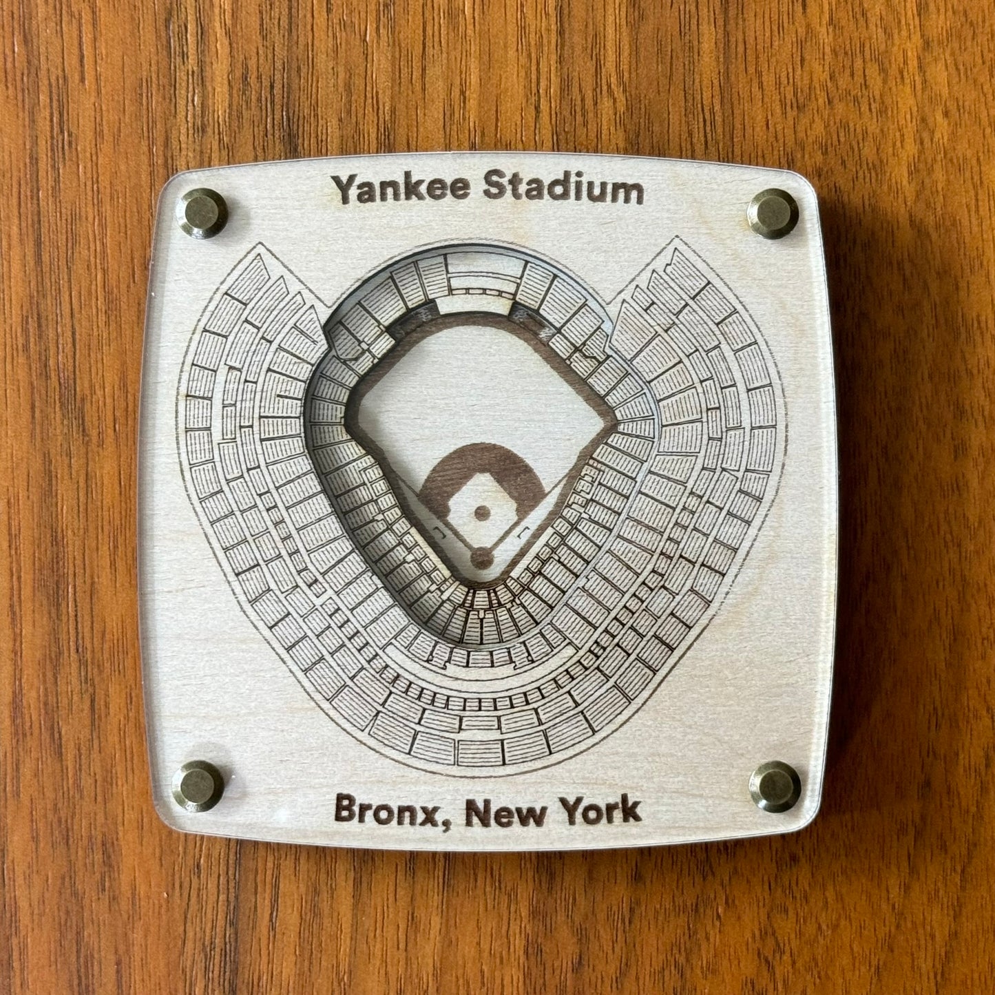 Yankee Stadium - New York Yankees - Bronx, New York Coaster – Handcrafted Baltic Birch Art