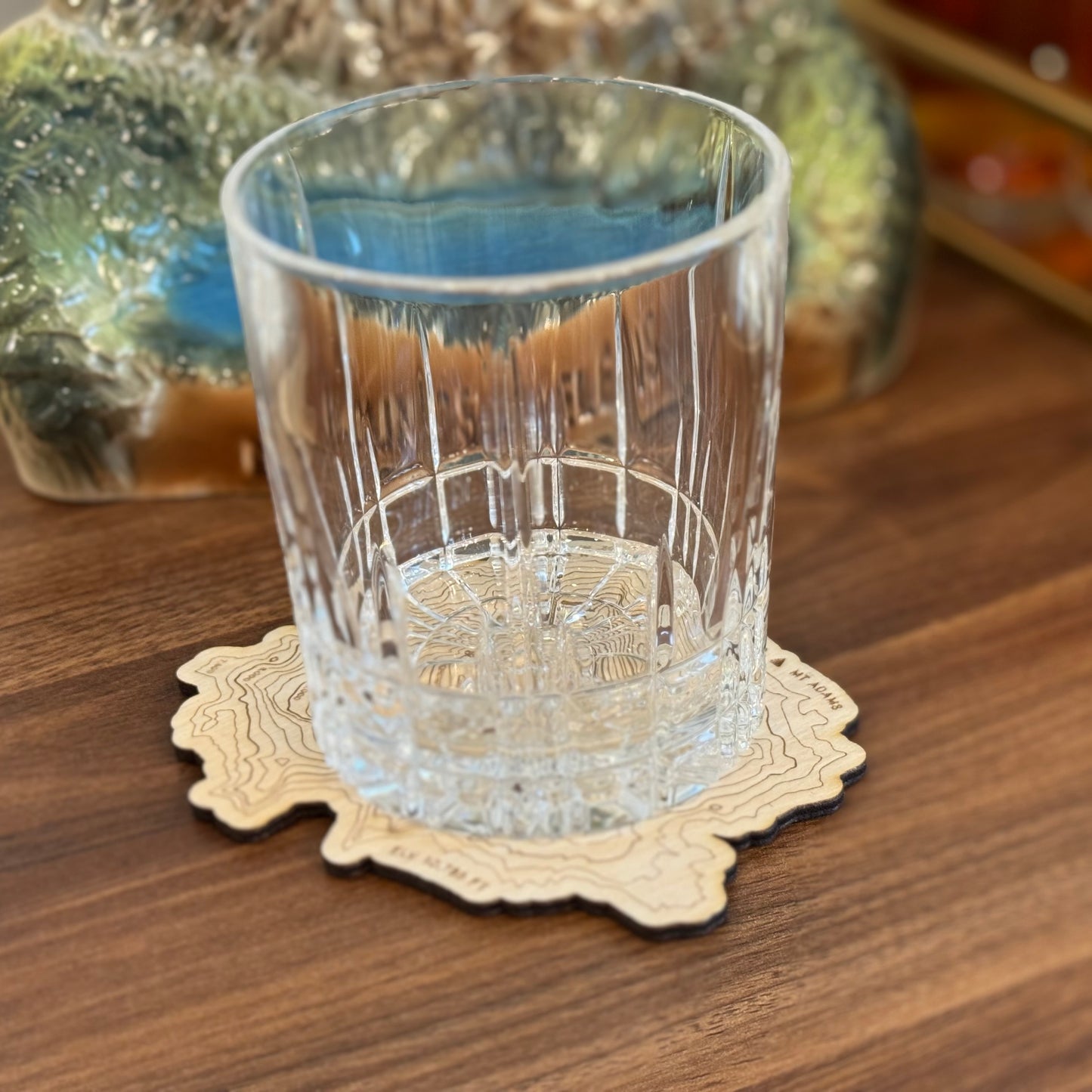 Washington Volcanoes Topography Coasters Coaster – Handcrafted Baltic Birch Art