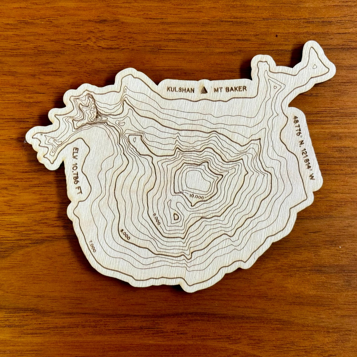 Washington Volcanoes Topography Coasters Coaster – Handcrafted Baltic Birch Art