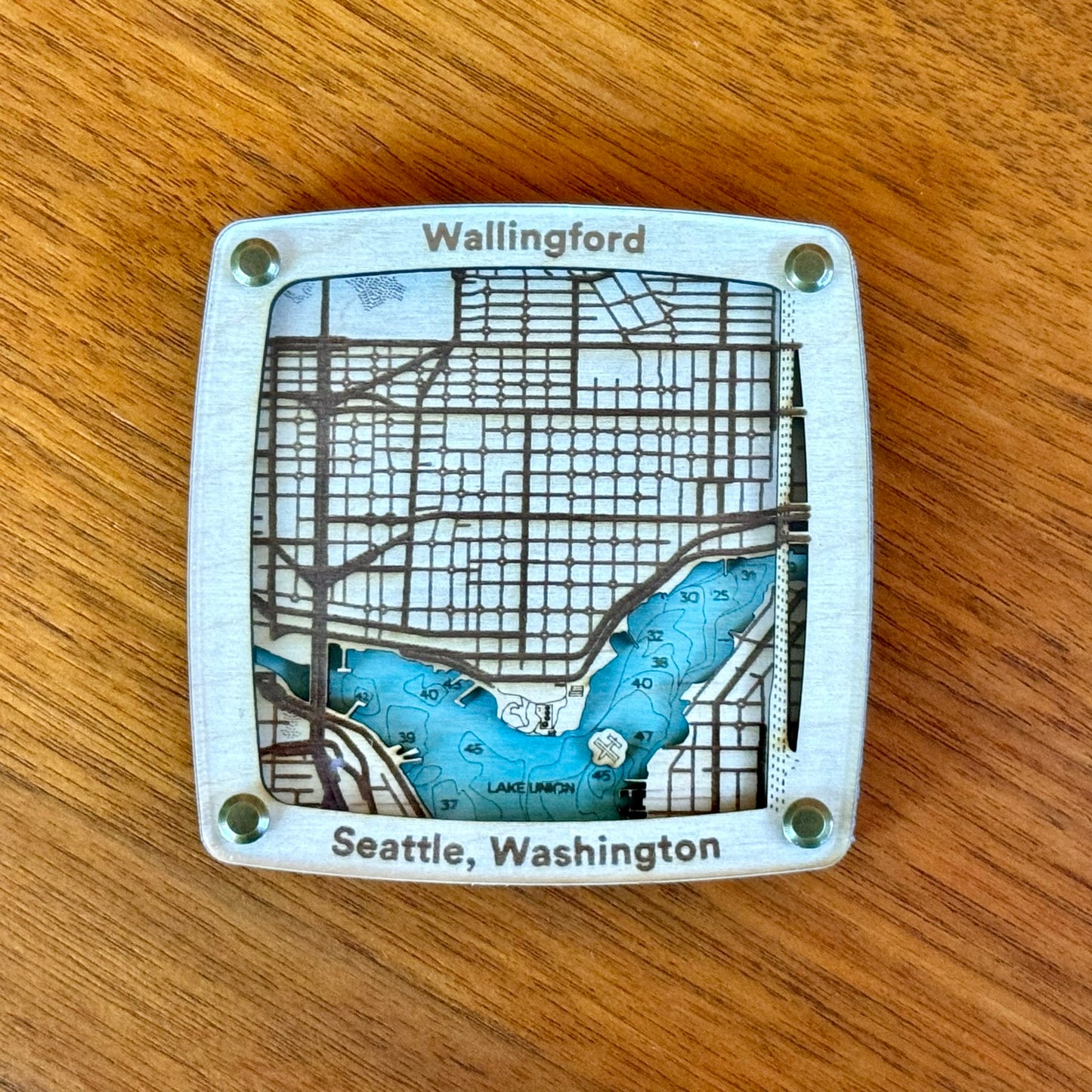 Wallingford, Seattle Washington Drink Coaster Coaster – Handcrafted Baltic Birch Art