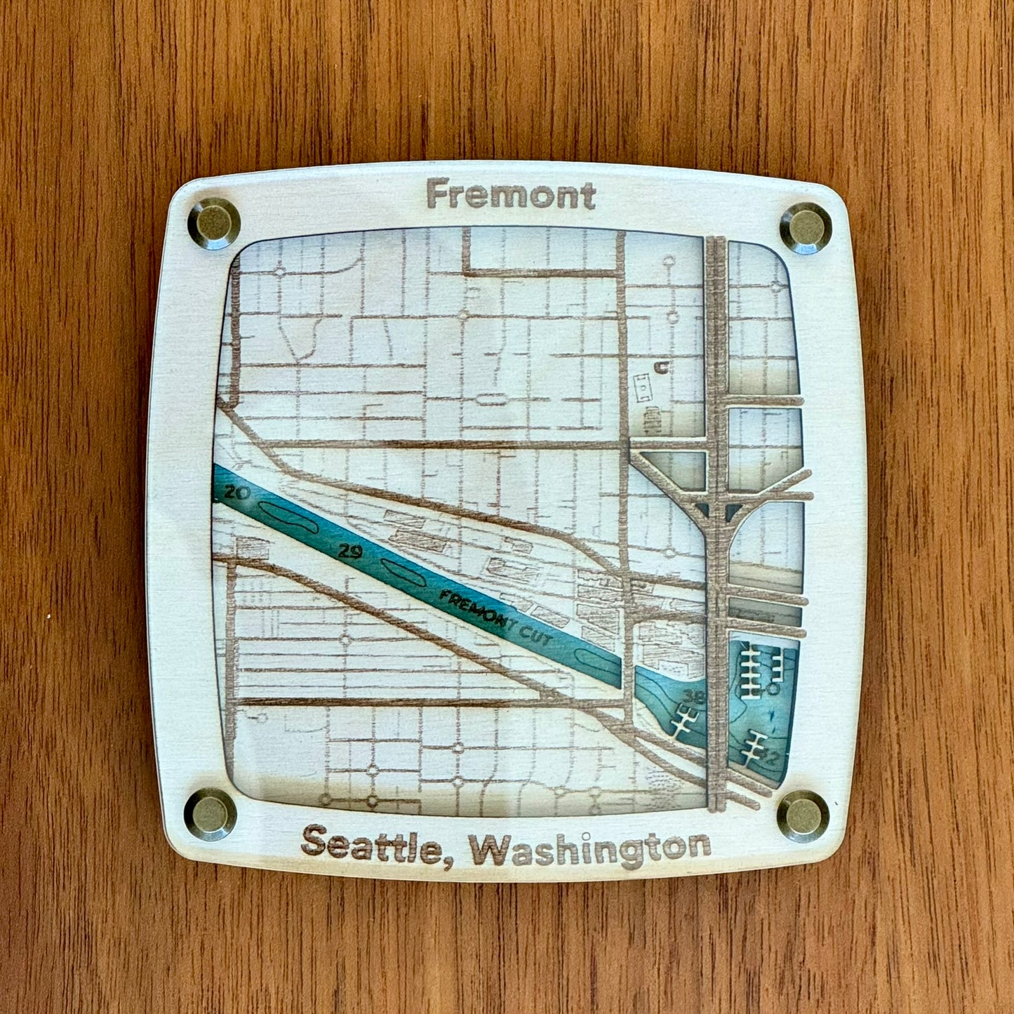 Fremont Washington Coaster Coaster – Handcrafted Baltic Birch Art