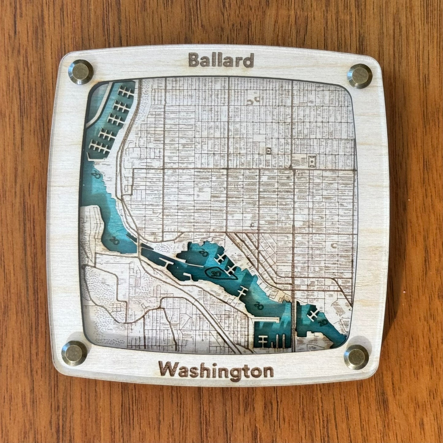 Ballard, Seattle Washington Drink Coaster Coaster – Handcrafted Baltic Birch Art