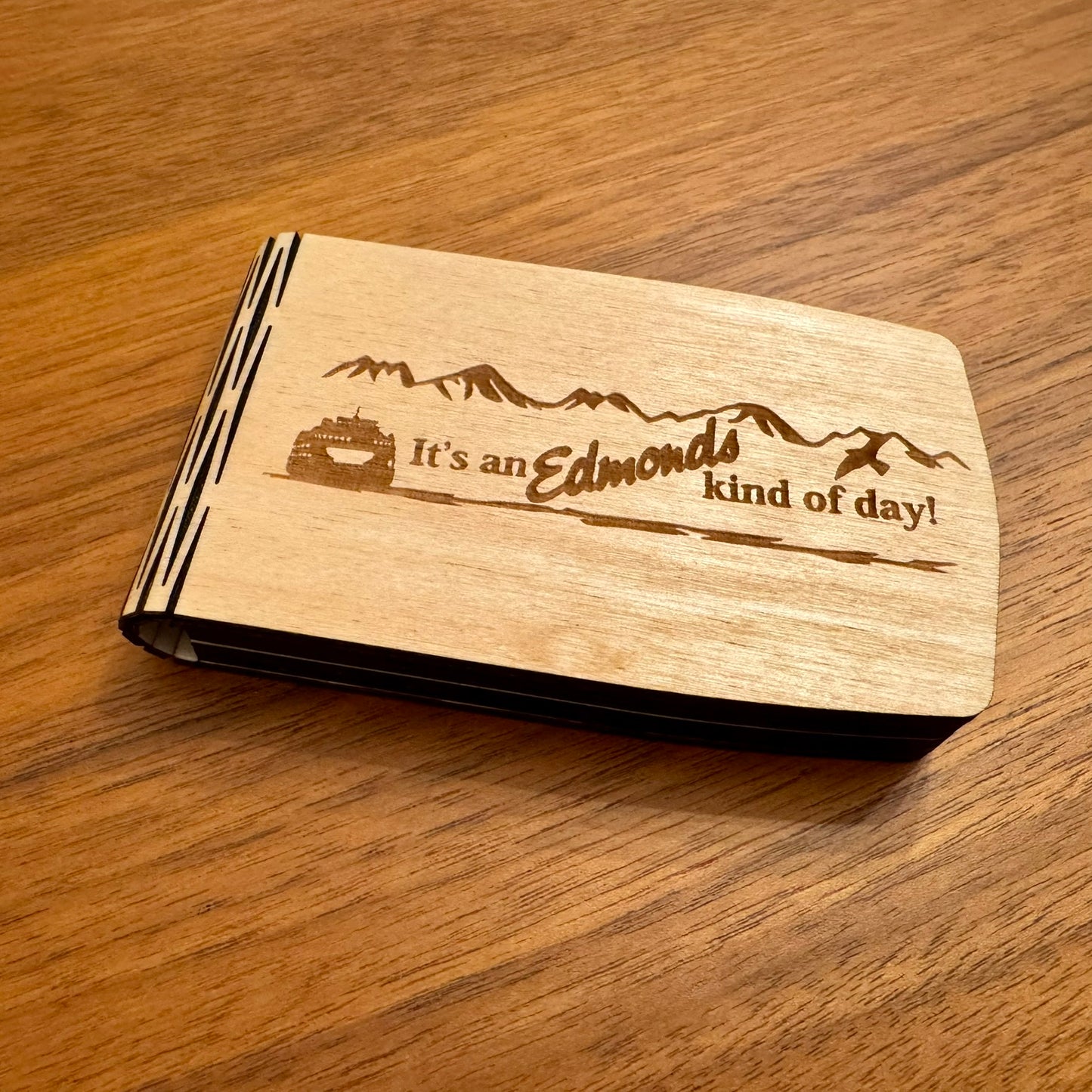 It's an Edmonds Kinda Day Travel Cribbage Board – Laser Engraved City Gift