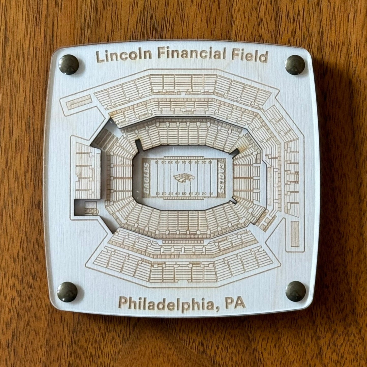 Lincoln Financial Field Coaster - The Home of the Philadelphia Eagles Coaster – Handcrafted Baltic Birch Art