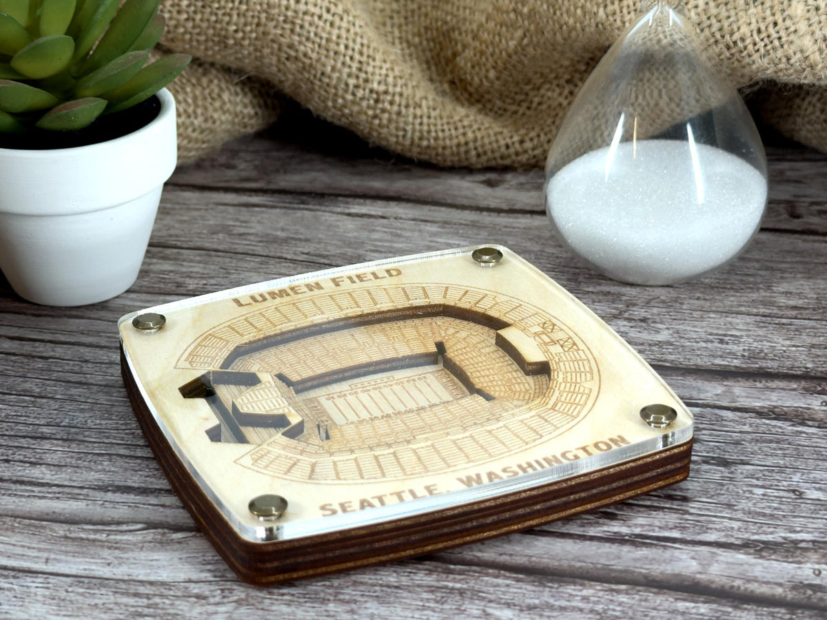 Lumen Field Stadium Coaster - Seattle Seahawks Coaster – Handcrafted Baltic Birch Art