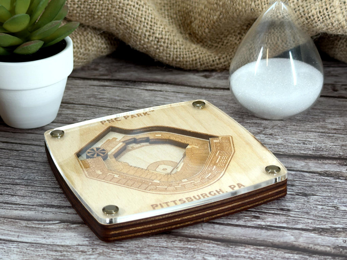 PNC Park - Pittsburg Pirates Coaster – Handcrafted Baltic Birch Art