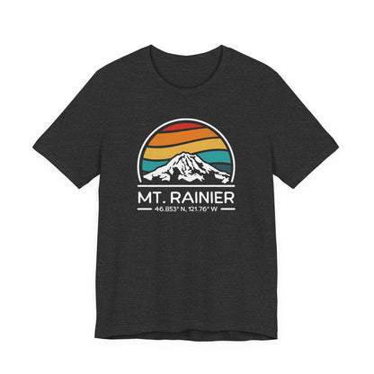 Mountain Retro Tee, Mt Rainier Vintage T-Shirt, Outdoor Hiking Shirt, Nature Lover Gift, Adventure Unisex Top