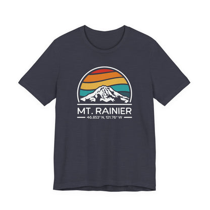 Mountain Retro Tee, Mt Rainier Vintage T-Shirt, Outdoor Hiking Shirt, Nature Lover Gift, Adventure Unisex Top
