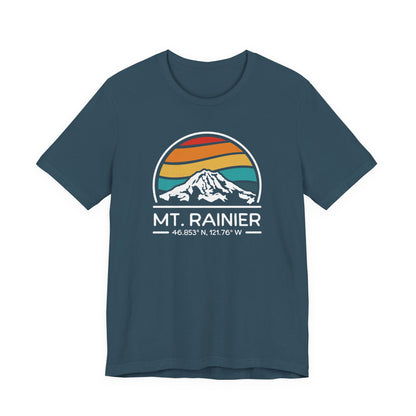 Mountain Retro Tee, Mt Rainier Vintage T-Shirt, Outdoor Hiking Shirt, Nature Lover Gift, Adventure Unisex Top
