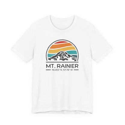 Mountain Retro Tee, Mt Rainier Vintage T-Shirt, Outdoor Hiking Shirt, Nature Lover Gift, Adventure Unisex Top
