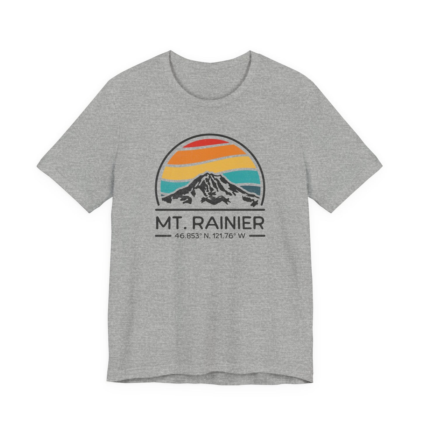 Mountain Retro Tee, Mt Rainier Vintage T-Shirt, Outdoor Hiking Shirt, Nature Lover Gift, Adventure Unisex Top