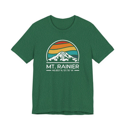 Mountain Retro Tee, Mt Rainier Vintage T-Shirt, Outdoor Hiking Shirt, Nature Lover Gift, Adventure Unisex Top