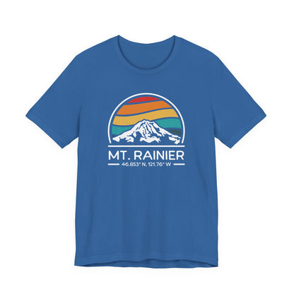 Mountain Retro Tee, Mt Rainier Vintage T-Shirt, Outdoor Hiking Shirt, Nature Lover Gift, Adventure Unisex Top