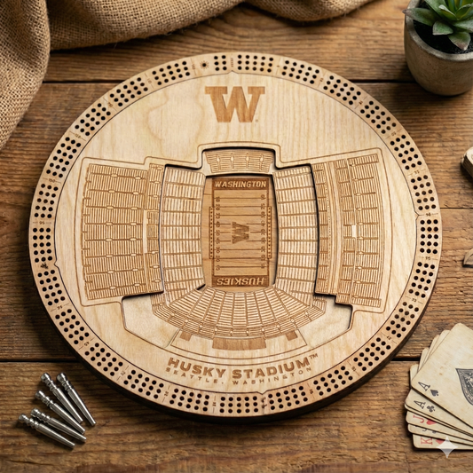 Husky Stadium Cribbage Board - University of Washington | Officially Licensed | UW Husky Gift