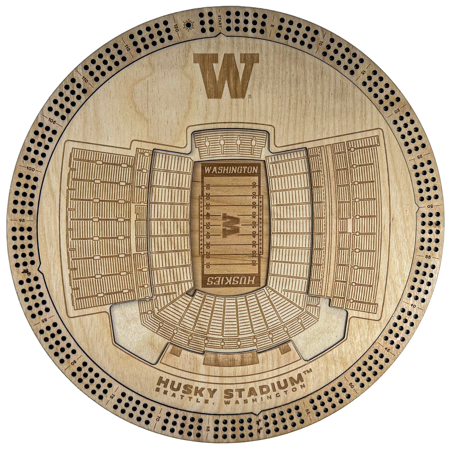 Husky Stadium Cribbage Board - University of Washington | Officially Licensed | UW Husky Gift