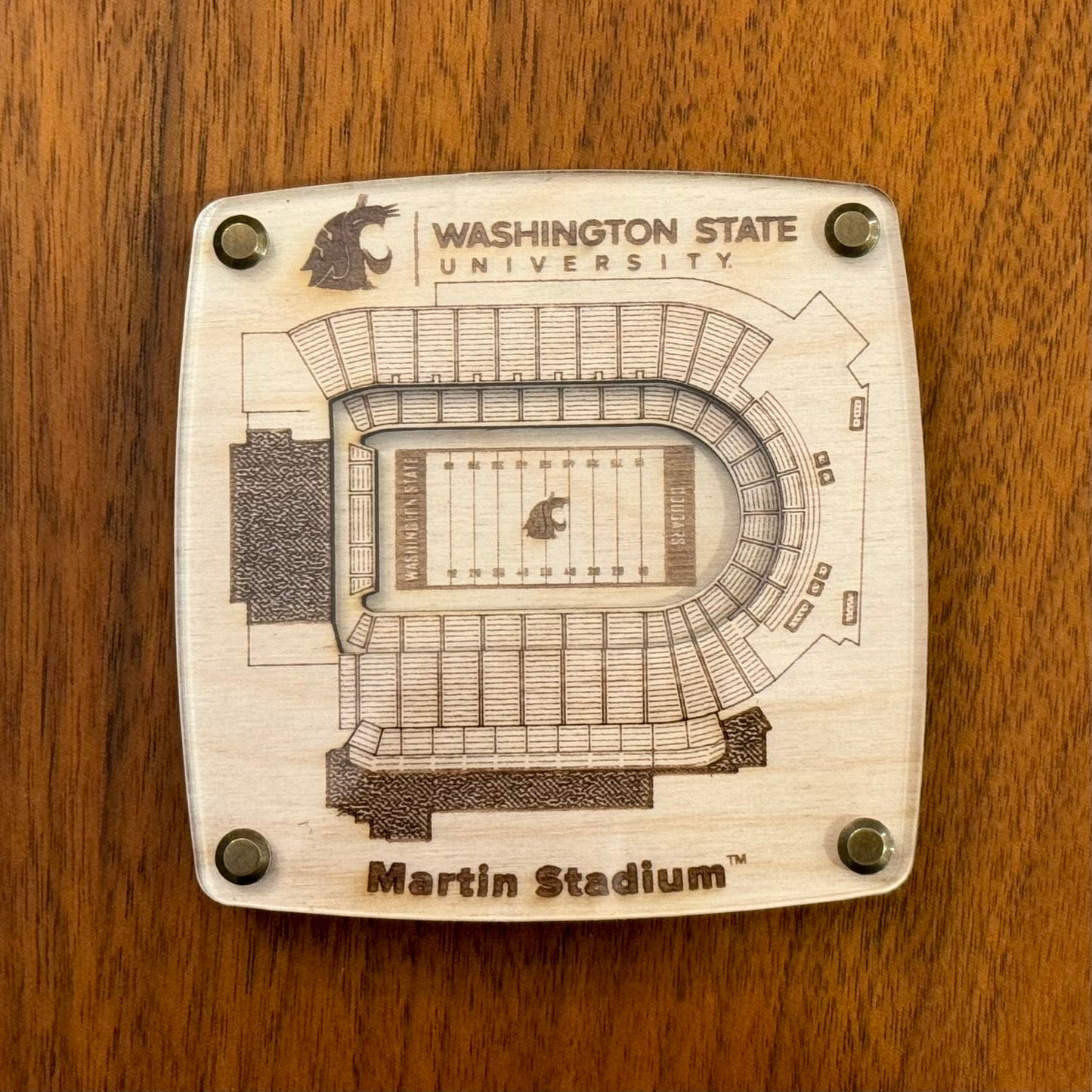 Washington State University Cougars Martin Football Stadium Coaster - Officially Licensed