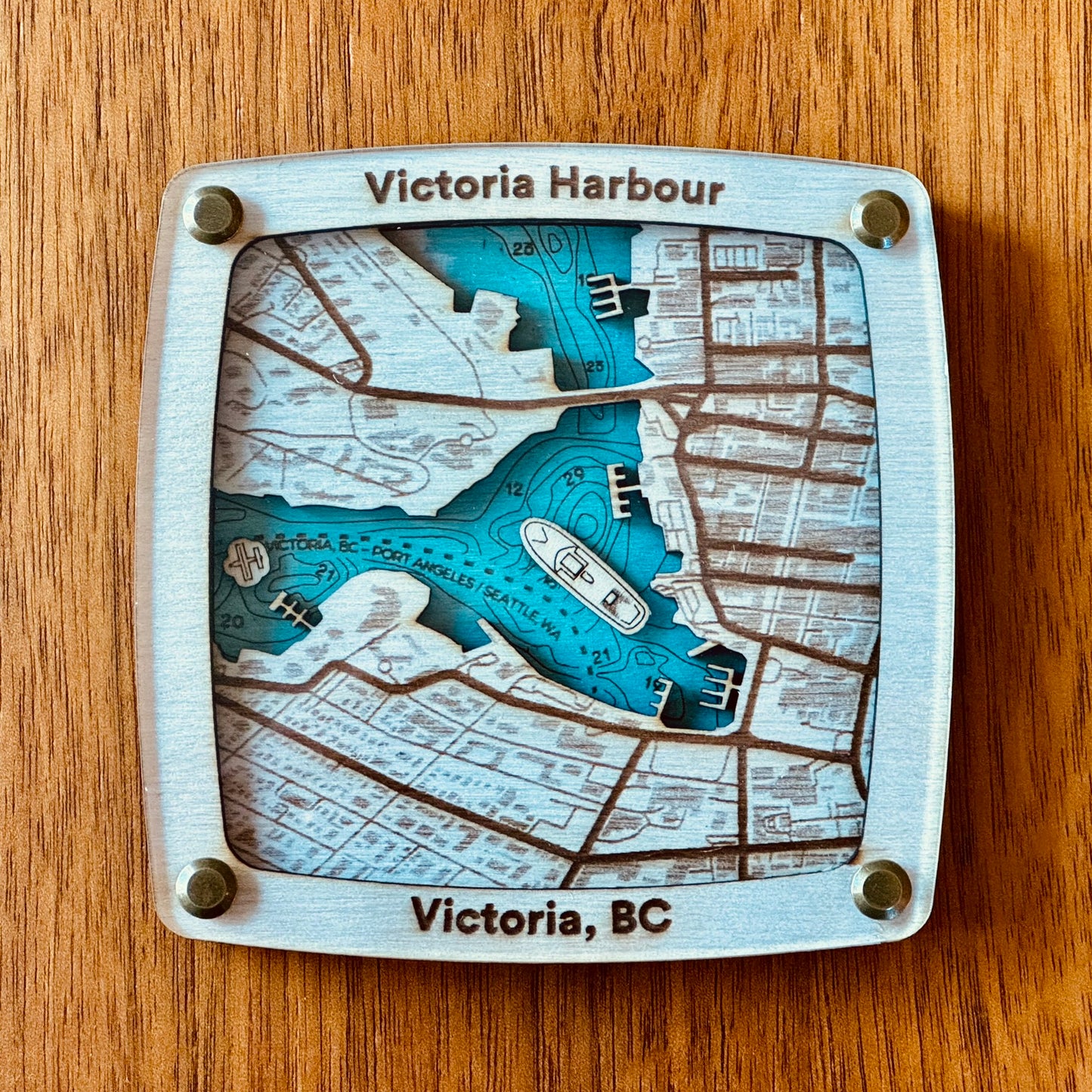 Victoria Harbour Wooden Drink Coaster