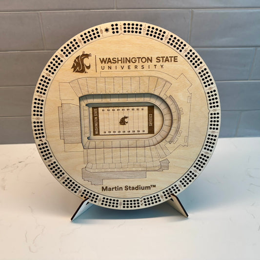 Martin Stadium Washington State University 3D Cribbage Board