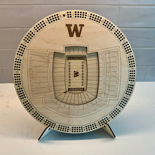 Husky Stadium University of Washington 3D Cribbage Board