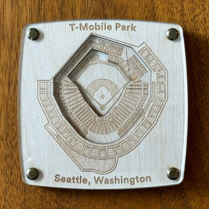 T-Mobile Park Coaster - Seattle Mariners Coaster – Handcrafted Baltic Birch Art