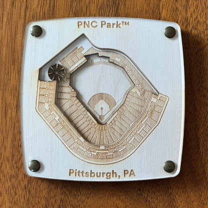 PNC Park - Pittsburg Pirates Coaster – Handcrafted Baltic Birch Art