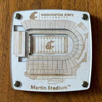 Washington State University Cougars Martin Football Stadium Coaster - Officially Licensed Coaster – Handcrafted Baltic Birch Art