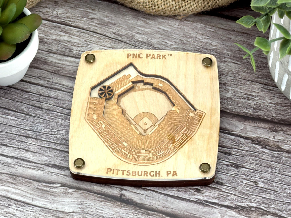 PNC Park - Pittsburg Pirates Coaster – Handcrafted Baltic Birch Art
