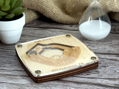 PNC Park - Pittsburg Pirates Coaster – Handcrafted Baltic Birch Art