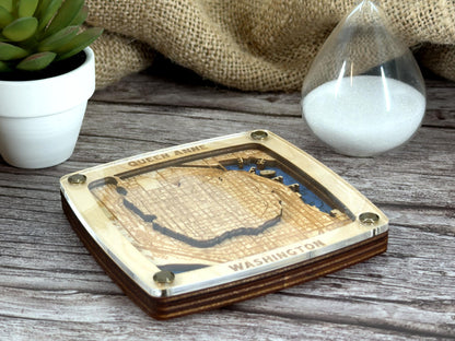 Queen Anne, Seattle Washington Drink Coaster – Handcrafted Baltic Birch Art