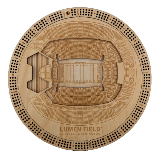 Lumen Field Cribbage Board - Home of the Seattle Seahawks | Go Hawks